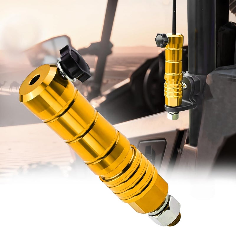 Rawsomes Quick Release Flag Pole Holder - Flag Mount Base for 1/4" & 5/16" Poles - Whip Flags Holder Compatible with UTV ATV Off Road 4 Wheeler Dune Buggy Side by Side SXS Can-Am Maverick Polaris Razor (Gold) - Image 1